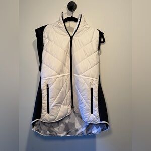 Athleta Black and White Quilted Vest